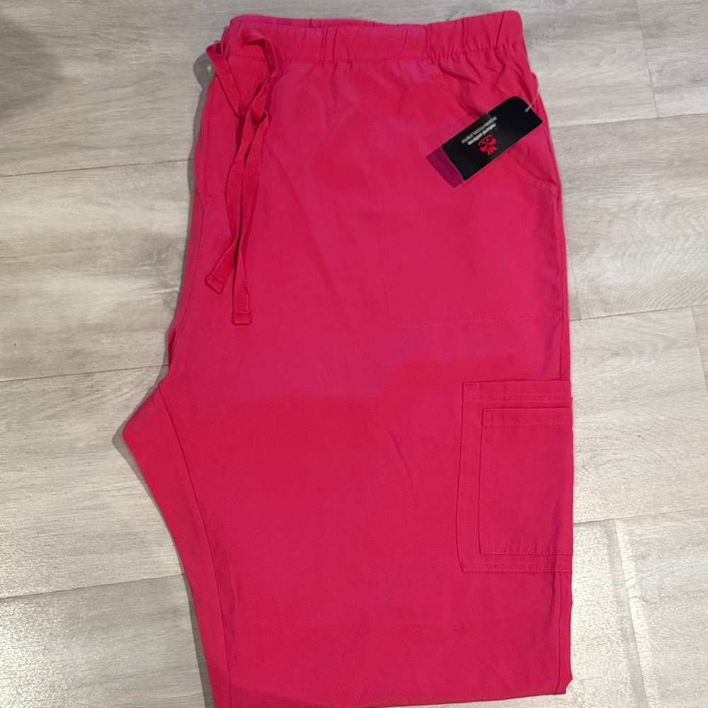 NWT Natural Uniforms Vibrant Pink Scrub Pants Size 3X